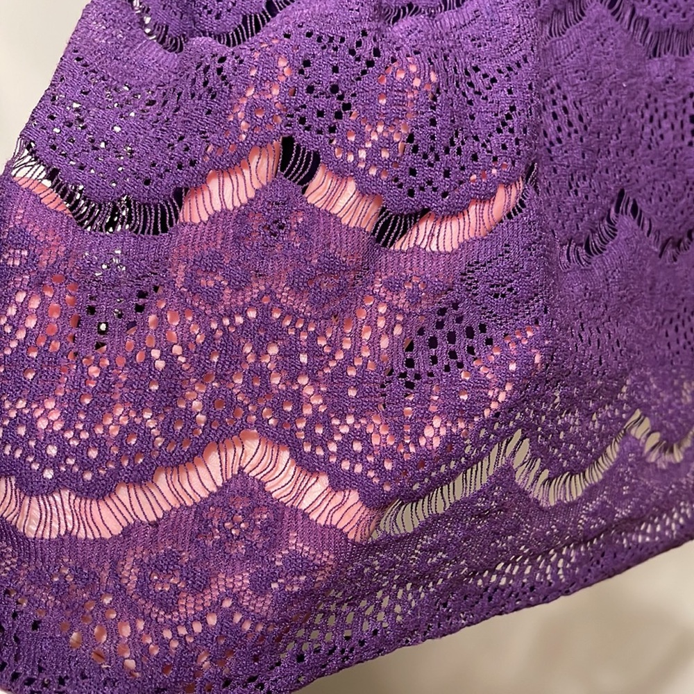 Beautiful purple Faded Glory top size 3X double lined front with lace detail - Picture 6 of 7